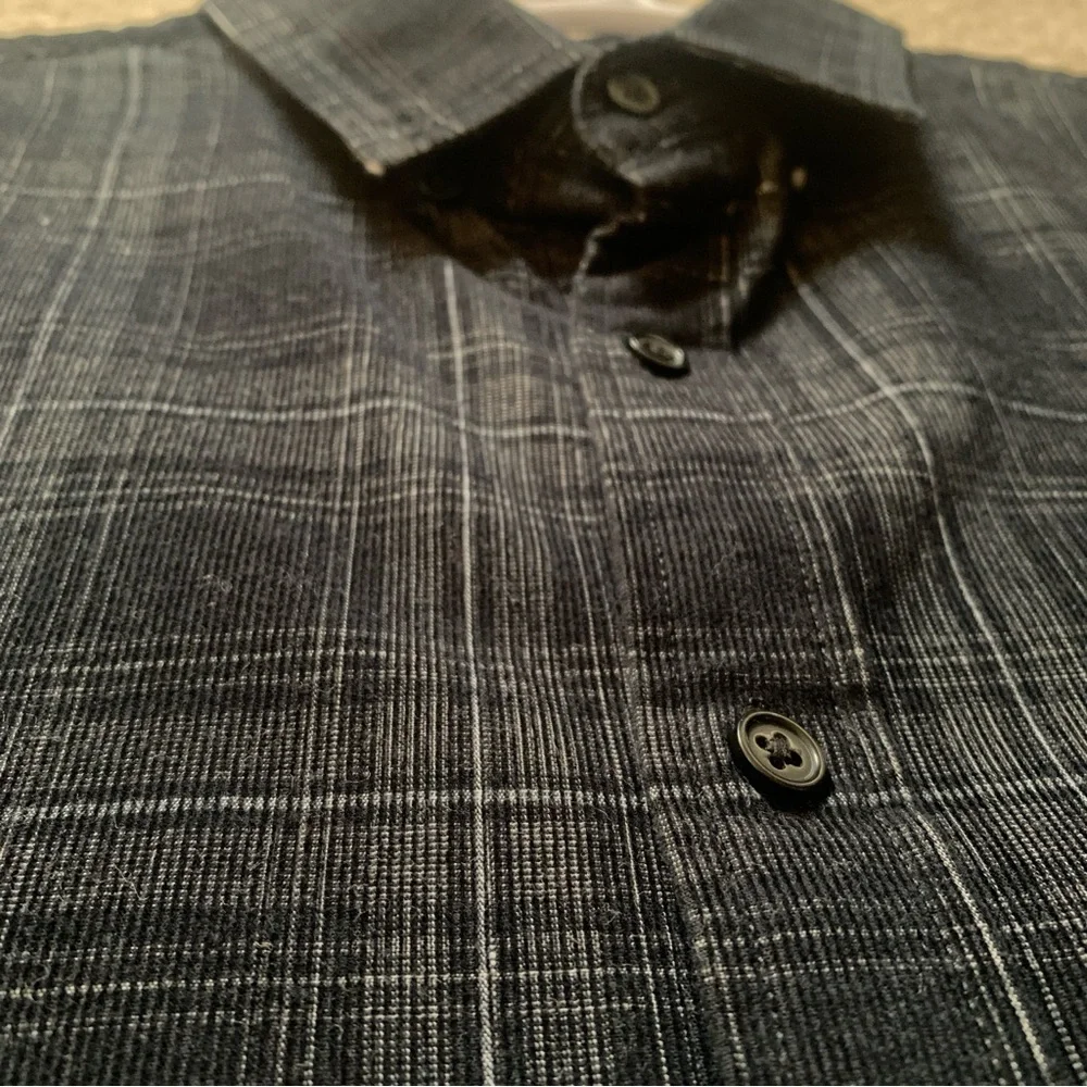 Two Corduroy Express Button-Down Shirts - Burgundy and Black - Picture 6 of 8